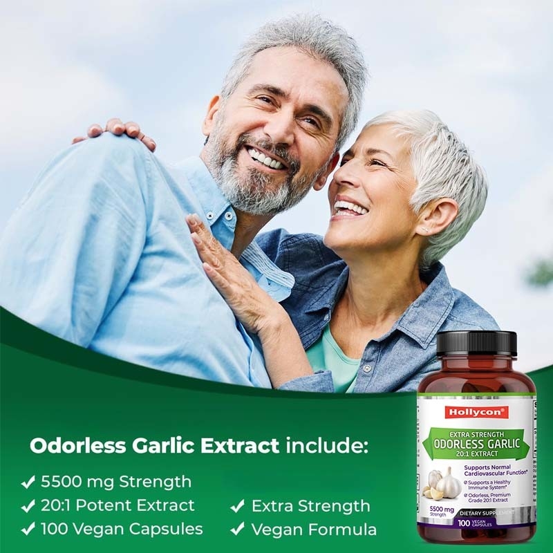 OEM-ondersteuning Biologisch geurloos knoflook extract Antioxidant voor volwassen knoflook veganistische capsules