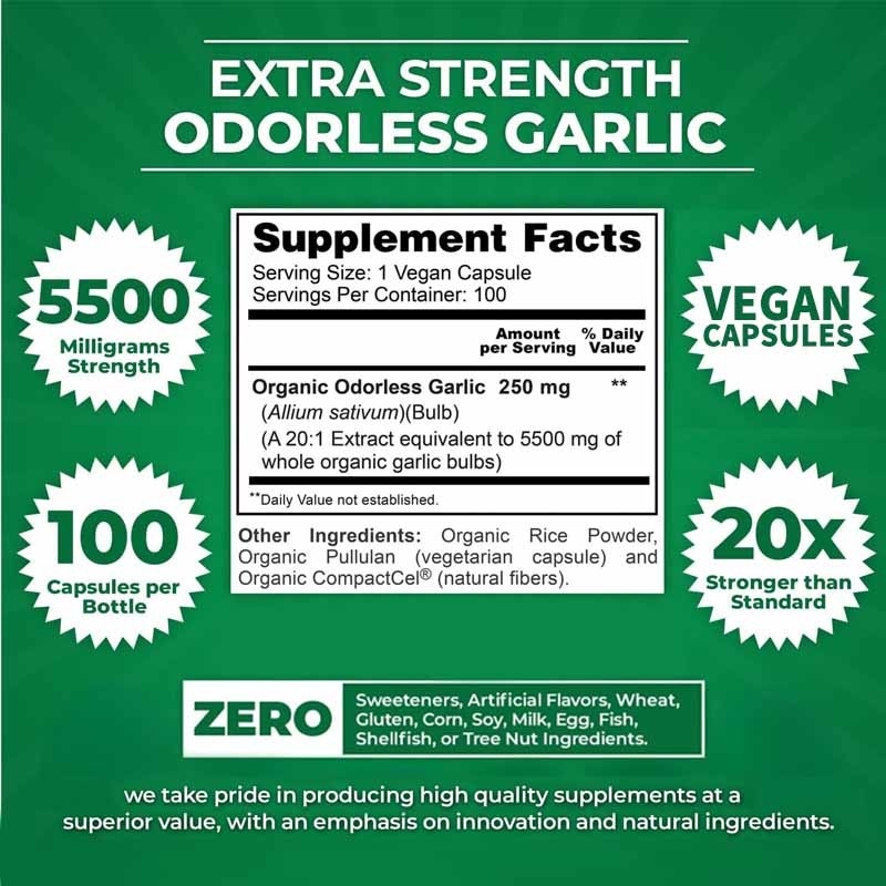 OEM-ondersteuning Biologisch geurloos knoflook extract Antioxidant voor volwassen knoflook veganistische capsules