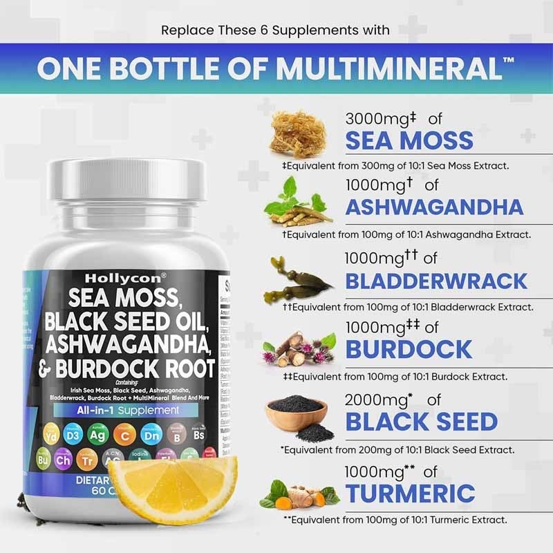 OEM Ashwagandha Kurkuma Vitamine C D3 Voor Volwassenen Zeemogen Zwarte Zaad Olie Capsules
