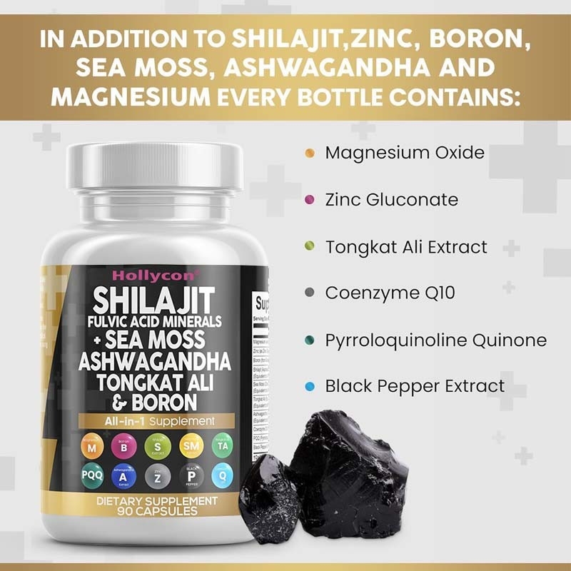 OEM Ashwagandha Tongkat Ali Boron Magnesium Voor Mannen Fulvischzuur Shilajit Capsules