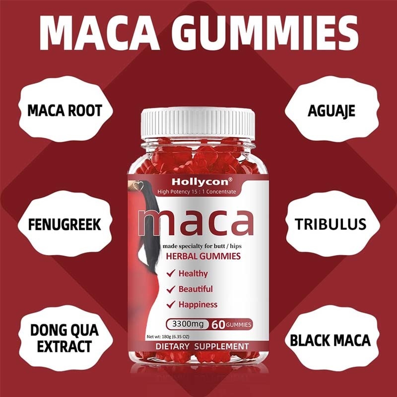 OEM Energie Humeur Immuunondersteuning en Hormonale Balance voor Vrouwen Maca Root Gummies