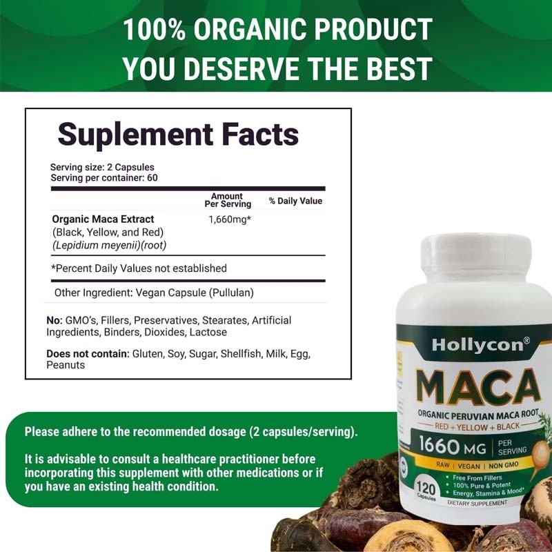 OEM Hormoonbalans Biologische Maca wortel capsules voor vrouwen en mannen Maca wortel capsules