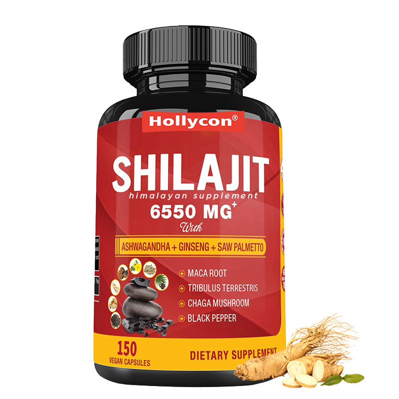 Himalayan Shilajit Supplement Energie en Immuunondersteuning gecombineerd Ashwagandha Ginseng Saw Palmetto Maca