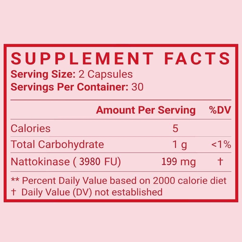 OEM Organic 4000 FU per portie Hartgezondheidsondersteuning voor volwassenen Nattokinase capsules