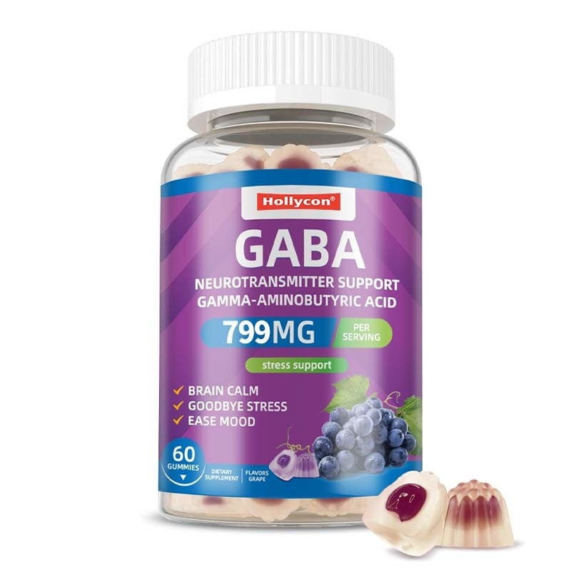 Fabriek GABA met L-theanine 5-HTP Vitaminen D3 B12 Stressverlichting Slaapgummies