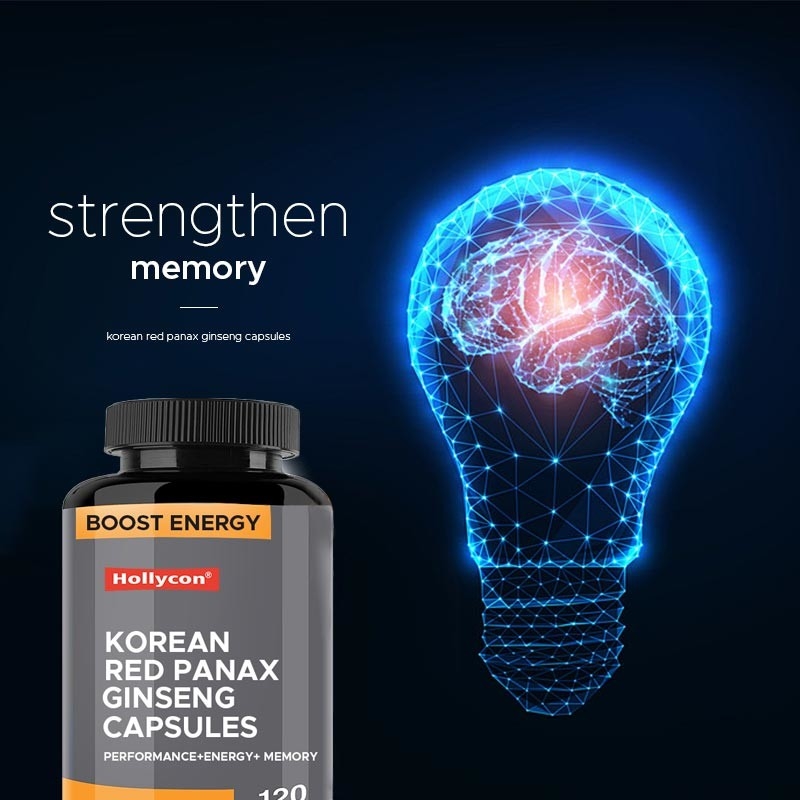 OEM Koreaanse Red Panax Ginseng Capsules Ginkgo Biloba Verhoog energie focus geheugen voor mannen en vrouwen