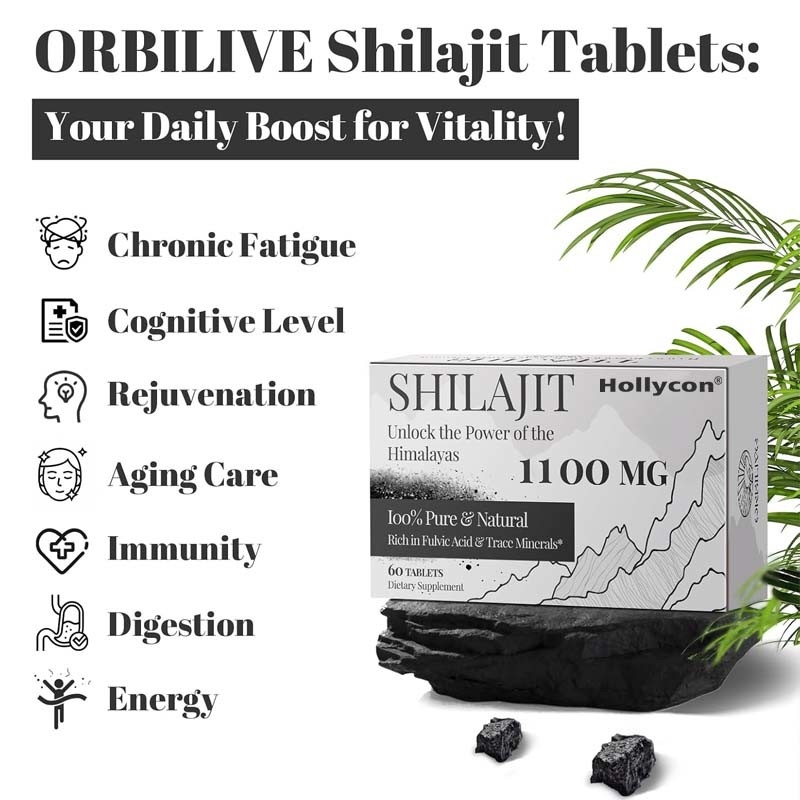 Shilajit Tabletten Energie Immuun Ondersteuning Organische Shilajit voor Mannen en Vrouwen