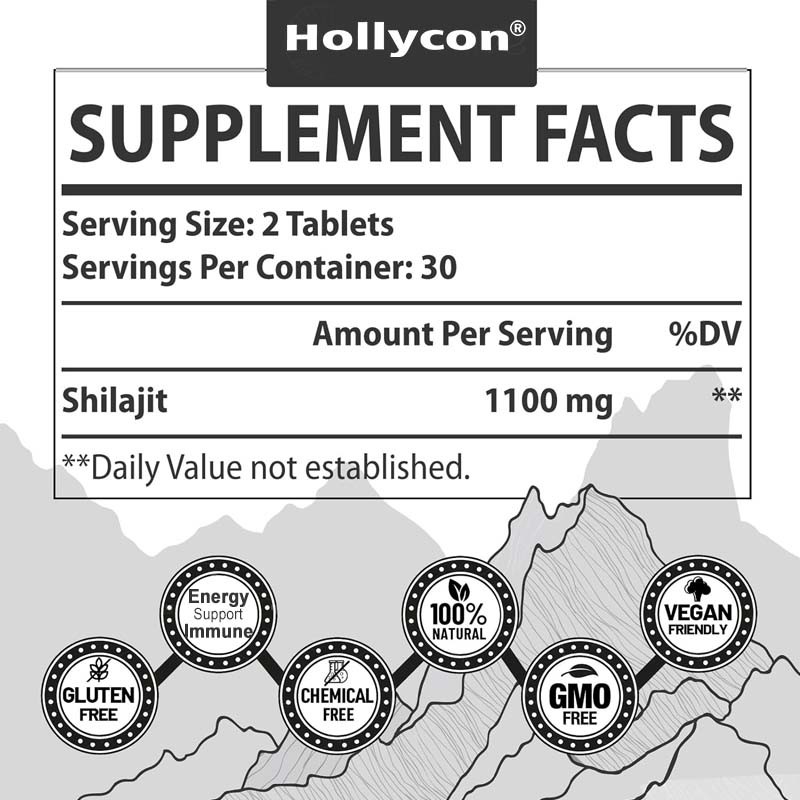 Shilajit Tabletten Energie Immuun Ondersteuning Organische Shilajit voor Mannen en Vrouwen