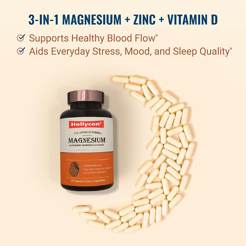 Leverancier Magnesiumglycinaat Capsules Magnesiumsupplement Helpt slapen Ondersteunt de gezondheid van de botten en het hart Versterkt het immuunsysteem