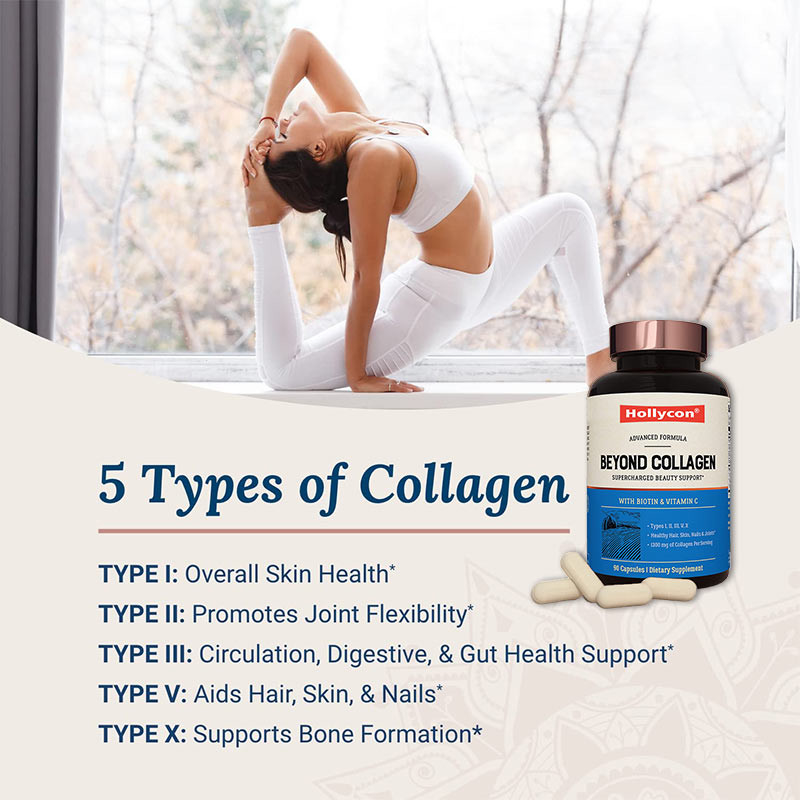 Multicollageen capsules type I II III V X Vitamine supplement voor haar, huid en nagels