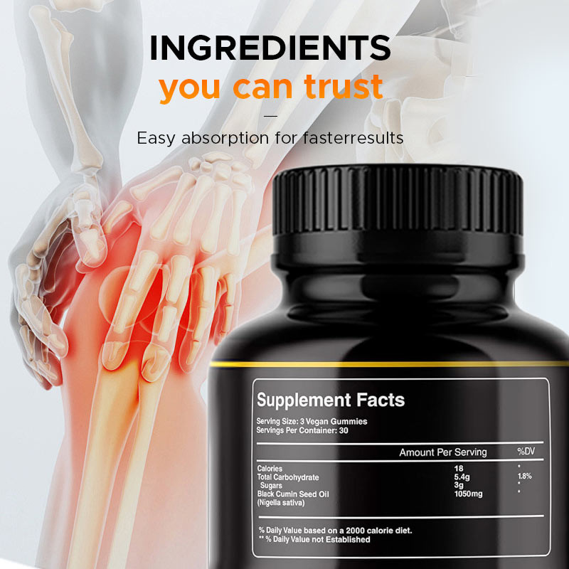 Zwarte zaad olie supplement biologische zwarte zaad olie gummies voor immuunondersteuning
