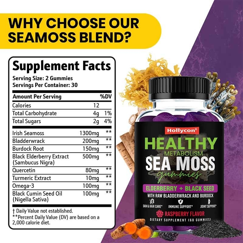 Zee-moes gummies voor sterk haar Ierse zee-moes gummies voor immuunondersteuning