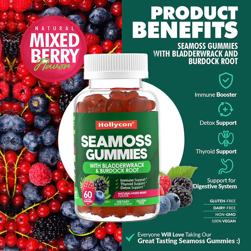 Ierse zee mos Gummies 1000mg Blaaswrack Zee mos Gummies voor ondersteuning van de spijsvertering