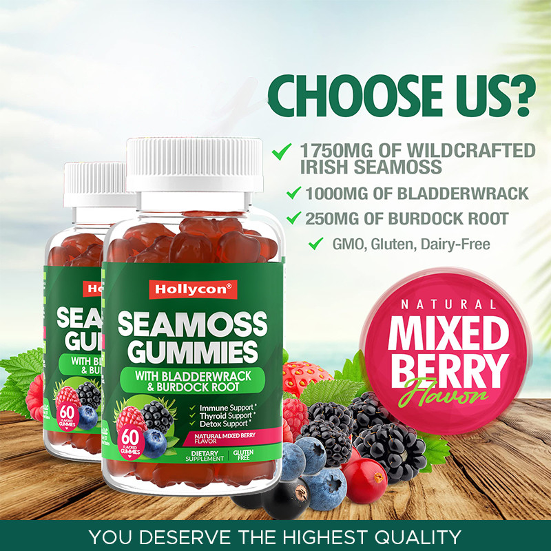 Ierse zee mos Gummies 1000mg Blaaswrack Zee mos Gummies voor ondersteuning van de spijsvertering
