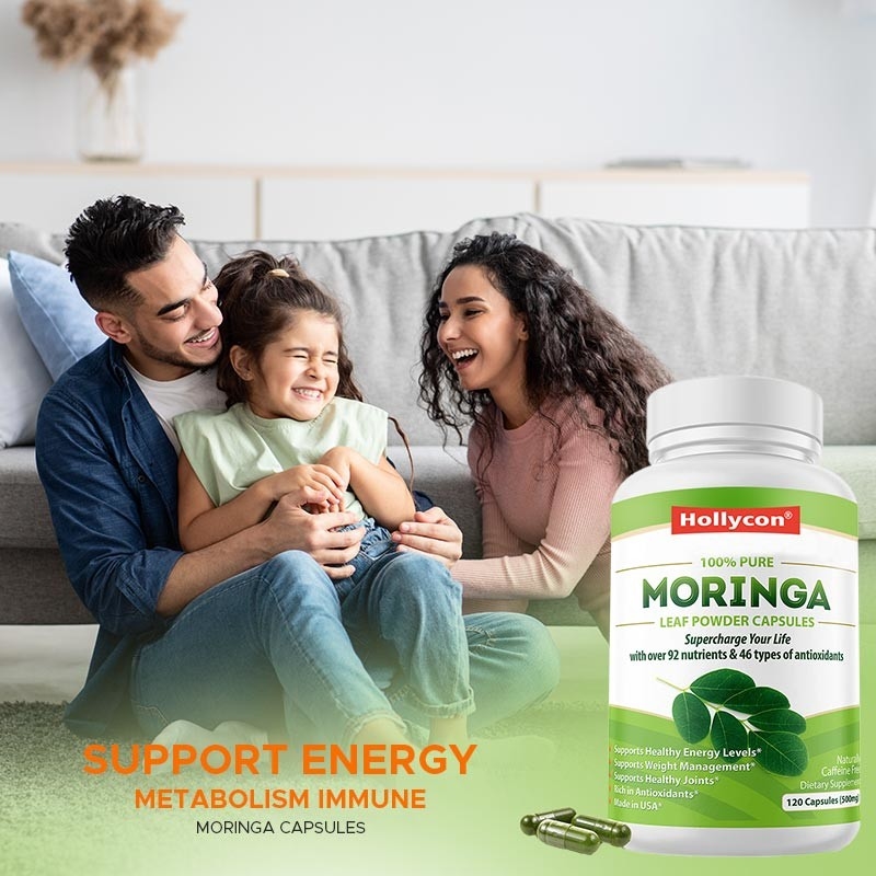 Moringa capsules Moringa poeder organische Moringa blad ondersteuning energie metabolisme Immuun fabriek