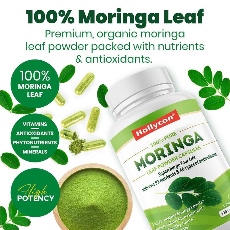 Moringa capsules Moringa poeder organische Moringa blad ondersteuning energie metabolisme Immuun fabriek