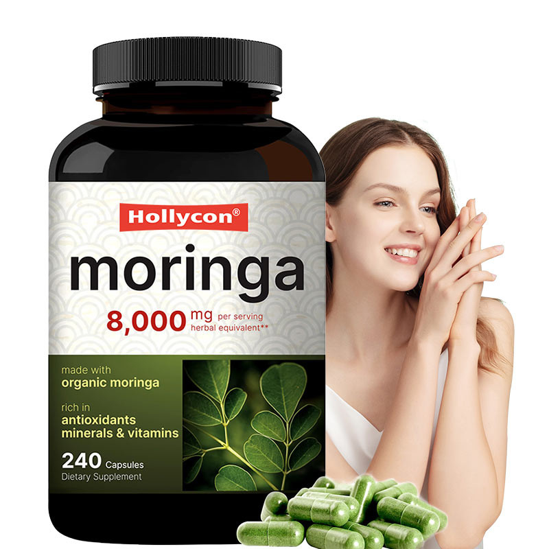 Biologisch Moringa-bladpoeder Supplement van Moringa-bladeren Extract OEM Huidgezondheid Immuunantioxidant