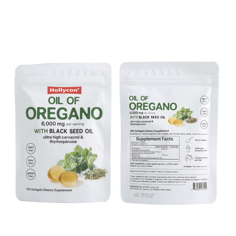 Biologische oregano-olie softgels 6000mg Olie van oregano softgels voor immuunondersteuning
