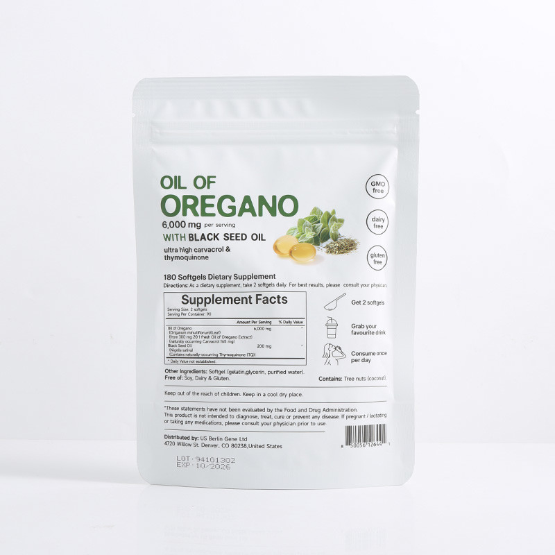 Biologische oregano-olie softgels 6000mg Olie van oregano softgels voor immuunondersteuning