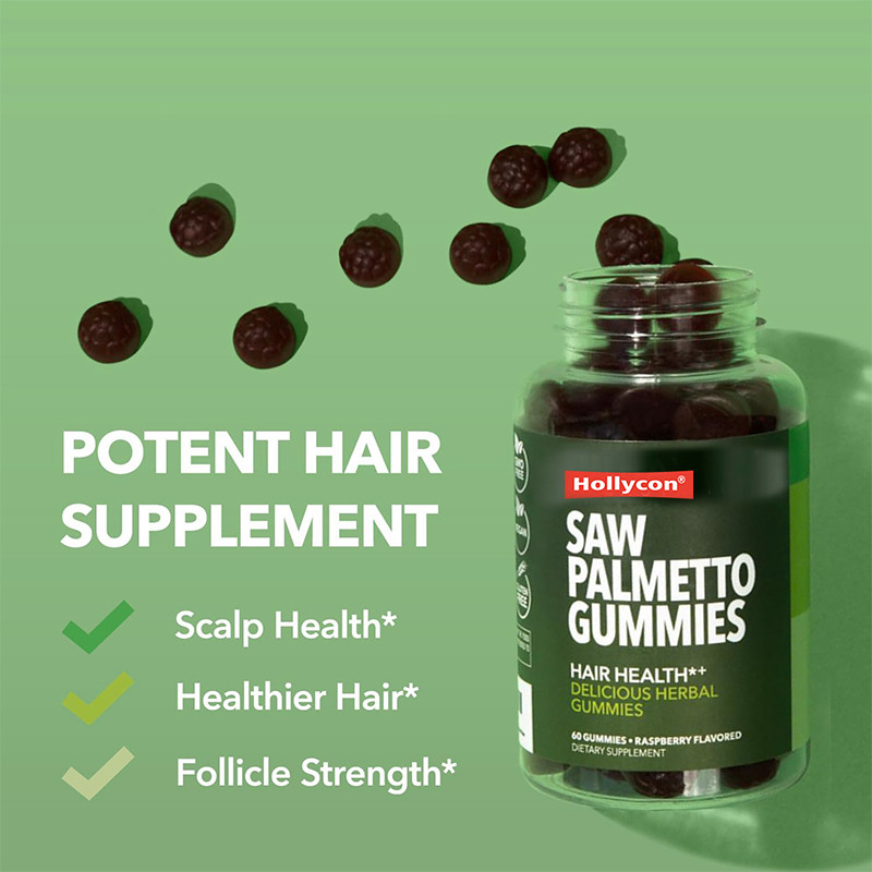 Saw Palmetto Gummies For Scalp Health 75 mg Saw Palmetto Extract Voor Haarondersteuning