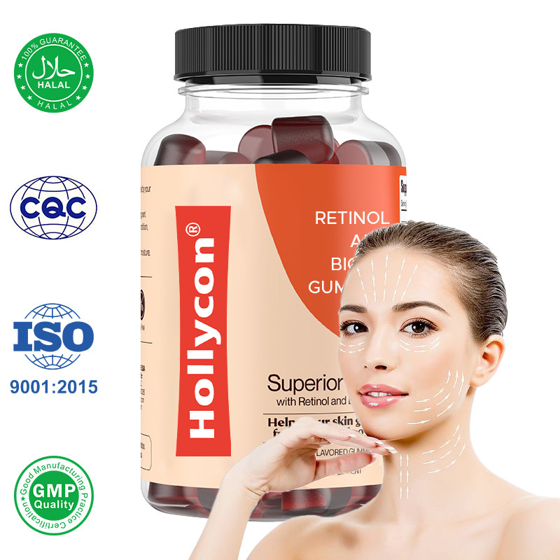 Huidretinolgummies met biotine voor gloeiende huid Haar en nagels Anti-aging