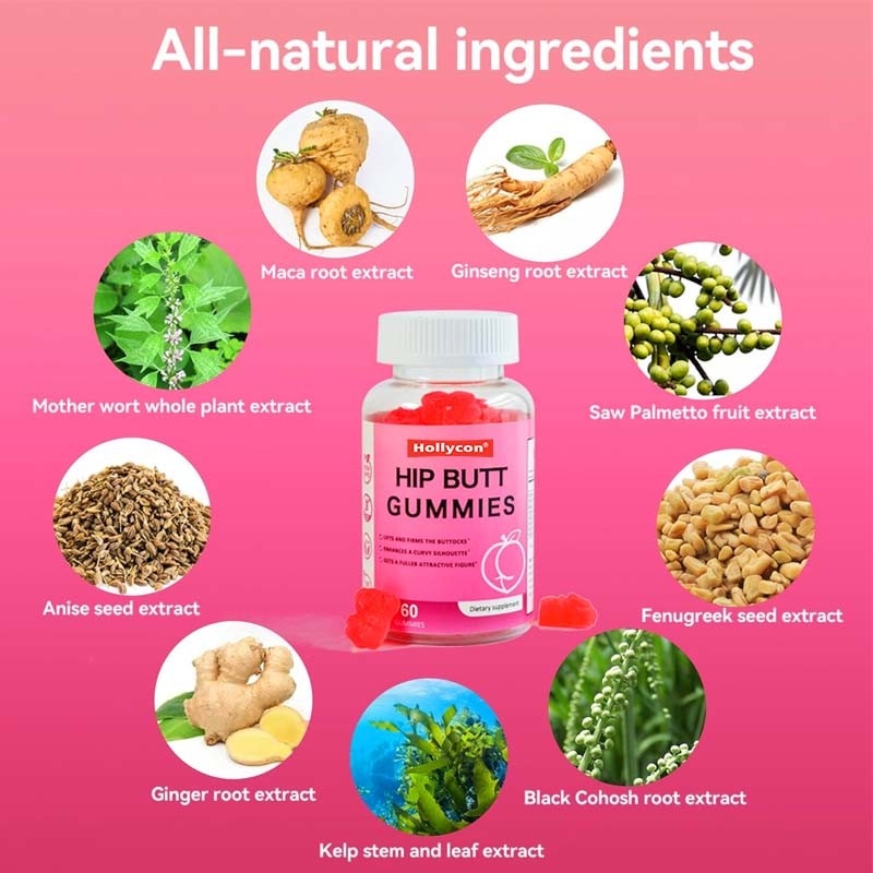 OEM Hip Butt Gummies Voor Vrouwen Butt Verbetering Supplement Voor Butt Lift