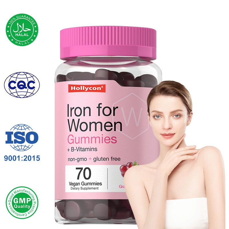 IJzergummies voor vrouwen 250mcg Foliumzuur 18mg IJzer voor de productie van rode bloedcellen