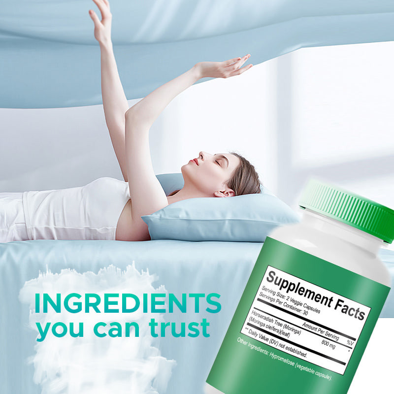 Moringa poeder capsules voor het ondersteunen van gezonde energieniveaus Moringa poeder capsules