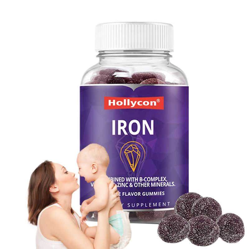 OEM ijzer gummies voor vrouwen 250mcg foliumzuur ijzer gummies voor ijzer ondersteuning