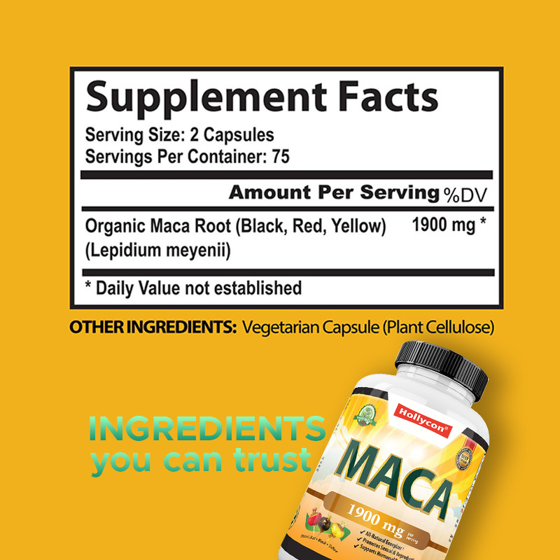 Maca wortel capsules krachtige energie capsules voor mannen humeur en hormonale balans