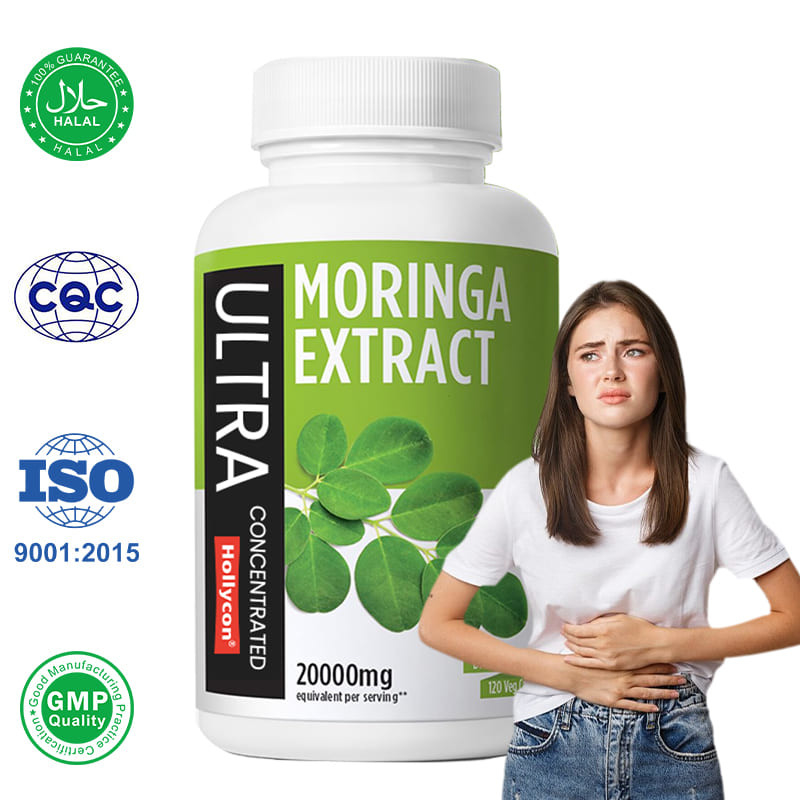 Fabrieks zuivere moringa capsules ondersteunen immuun spijsvertering moringa poeder capsules
