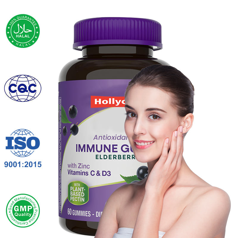 Vervaardiger Sambucus Black Elderberry Gummies for Kids Vitamine Supplement Immuunondersteuning Antioxidant