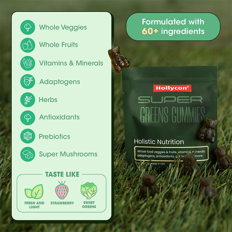 Groene thee Gummies Multi-vitamines Supplement Spirulina poeder Verbeteren darmgezondheid Ondersteuning Immuniteit