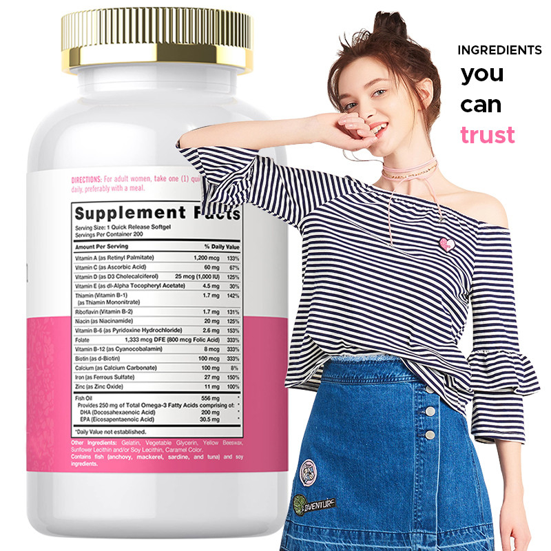 Multivitamine softgels voor vrouwen voor het immuunsysteem dagelijkse vitamines voor vrouwen