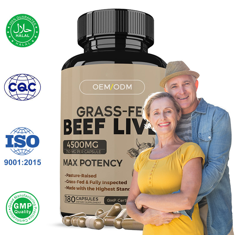 Grass-fed gedroogde rundvlees lever capsules voor mannen en vrouwen rundvlees lever capsules