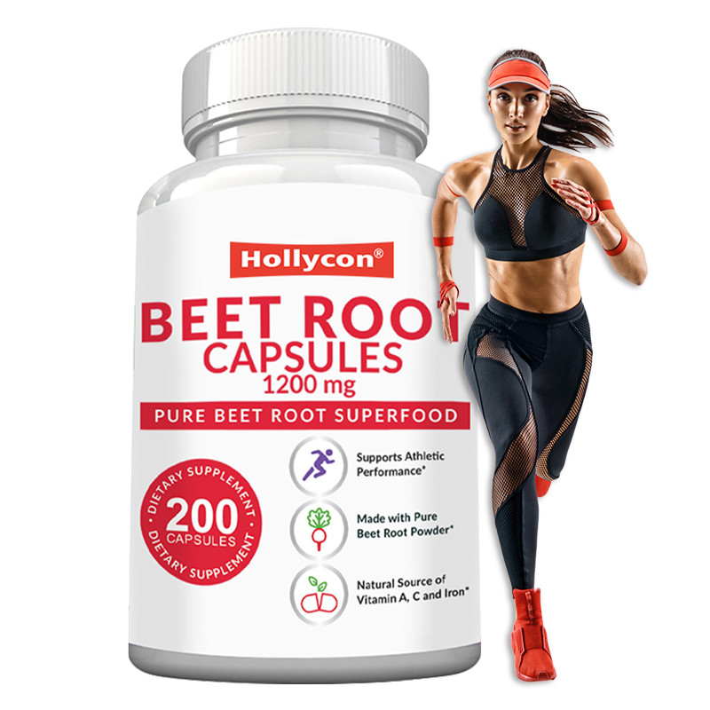 OEM Beetwortelcapsules voor bloeddrukondersteuning 1200mg Beetwortelpoedercapsules