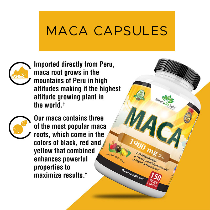 Maca wortel capsules organisch maca wortel mengsel voor stemmingsondersteuning maca capsules