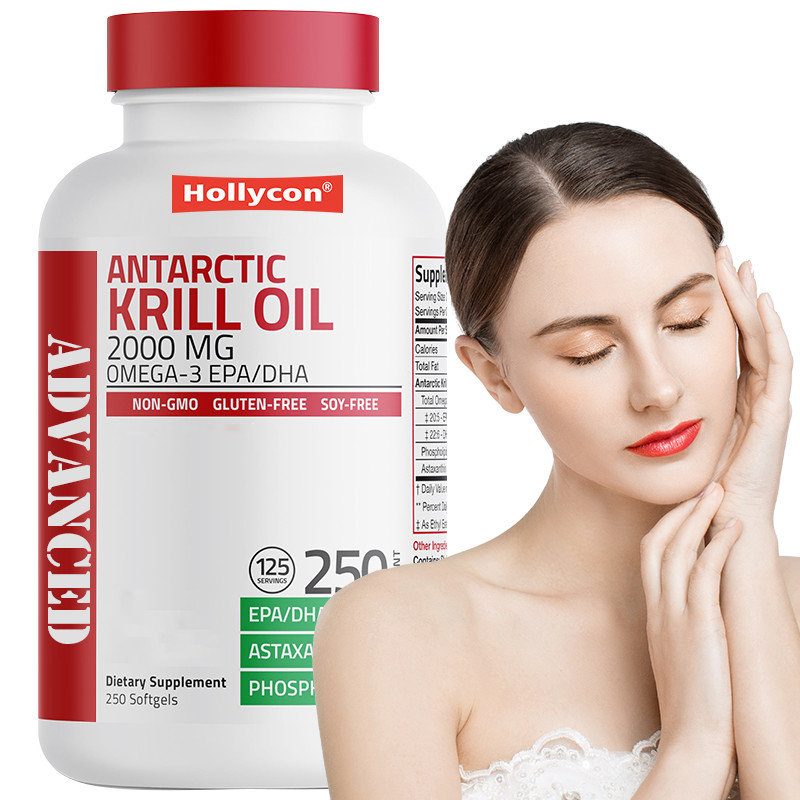 Antarctische krill olie voor de algemene gezondheid 2000 mg Antarctische krill olie softgels