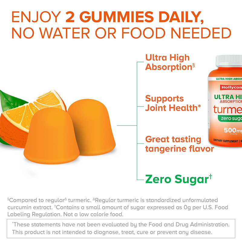 OEM Zero Sugar Kurkuma Gummies voor botondersteuning Kurkuma Complex Extract Gummies