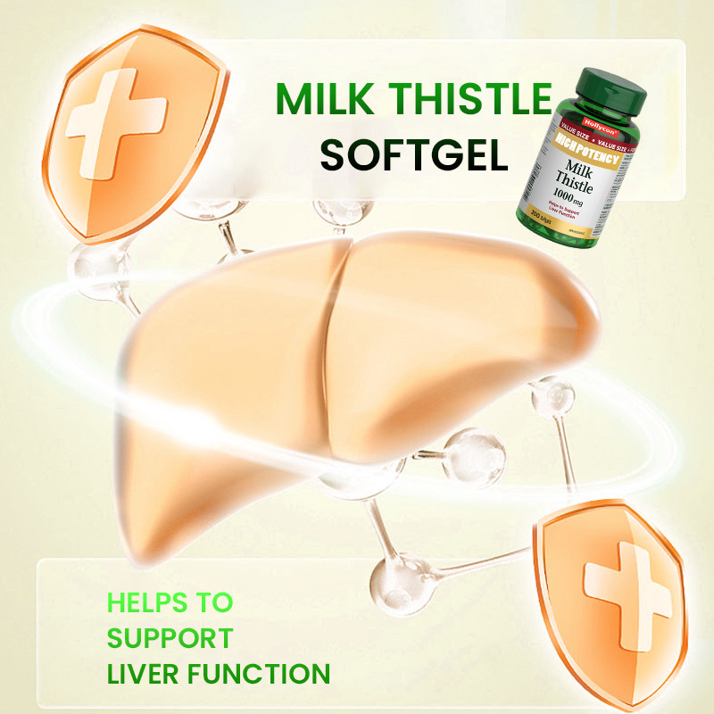 OEM Melkdistel Softgels voor ondersteunende leverfunctie 1000mg Melkdistel Softgels