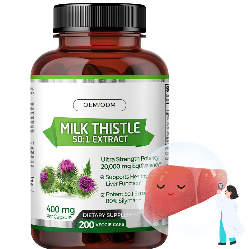 Milk thistle capsules voor het ondersteunen van een gezonde leverfunctie biologische milk thistle capsules