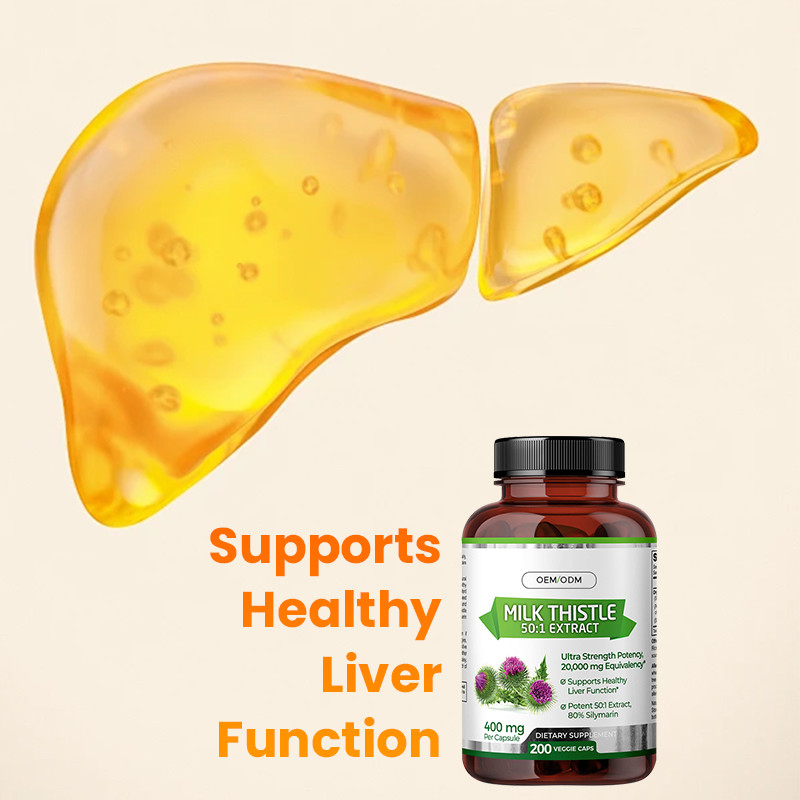 Milk thistle capsules voor het ondersteunen van een gezonde leverfunctie biologische milk thistle capsules
