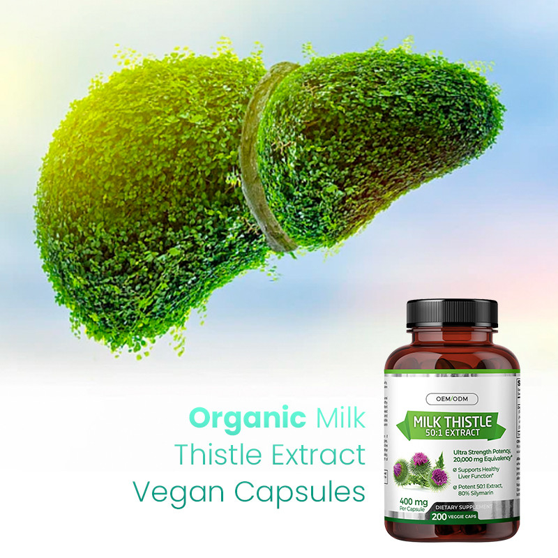 Milk thistle capsules voor het ondersteunen van een gezonde leverfunctie biologische milk thistle capsules