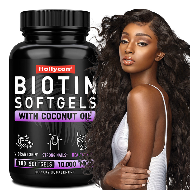 OEM Biotine Softgels Voor Sterke Nagels Biotine Met Kokosolie Voor Haar Biotine Softgels