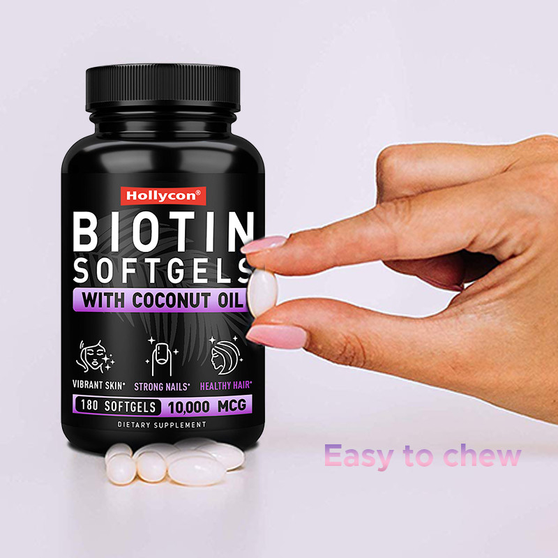 OEM Biotine Softgels Voor Sterke Nagels Biotine Met Kokosolie Voor Haar Biotine Softgels