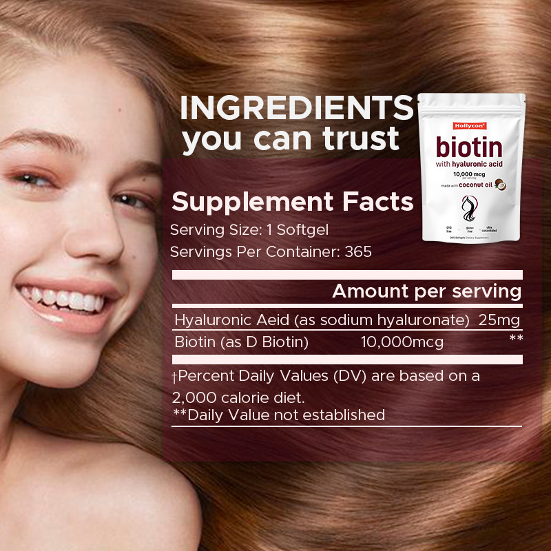 Biotine supplement 10.000mcg Biotine softgels voor gezond haar en huid Biotine softgels
