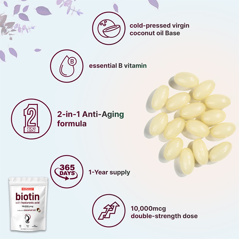 Biotine supplement 10.000mcg Biotine softgels voor gezond haar en huid Biotine softgels