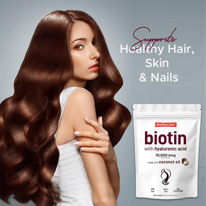 Biotine supplement 10.000mcg Biotine softgels voor gezond haar en huid Biotine softgels