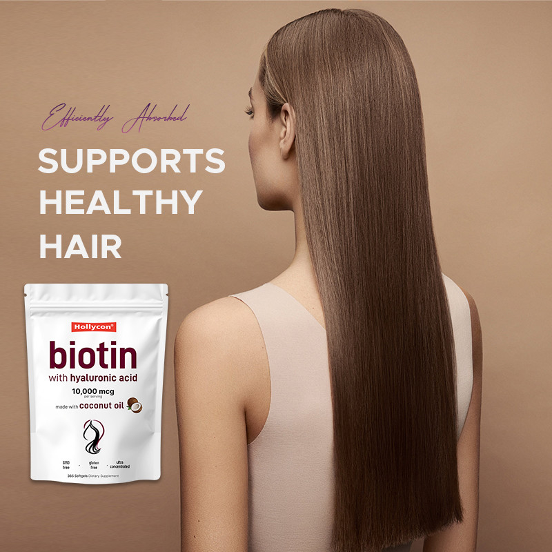 Biotine supplement 10.000mcg Biotine softgels voor gezond haar en huid Biotine softgels