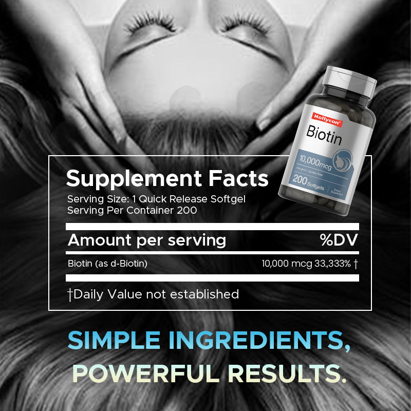Biotine supplement voor de gezondheid van het haar 10.000mcg Biotine softgels voor de gezondheid van haar en nagels